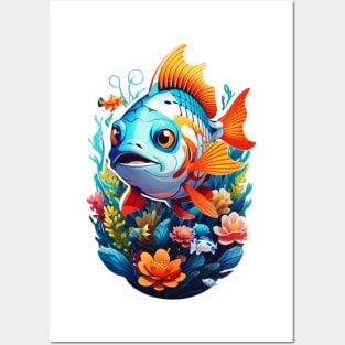 fish natural art ilustrator Posters and Art